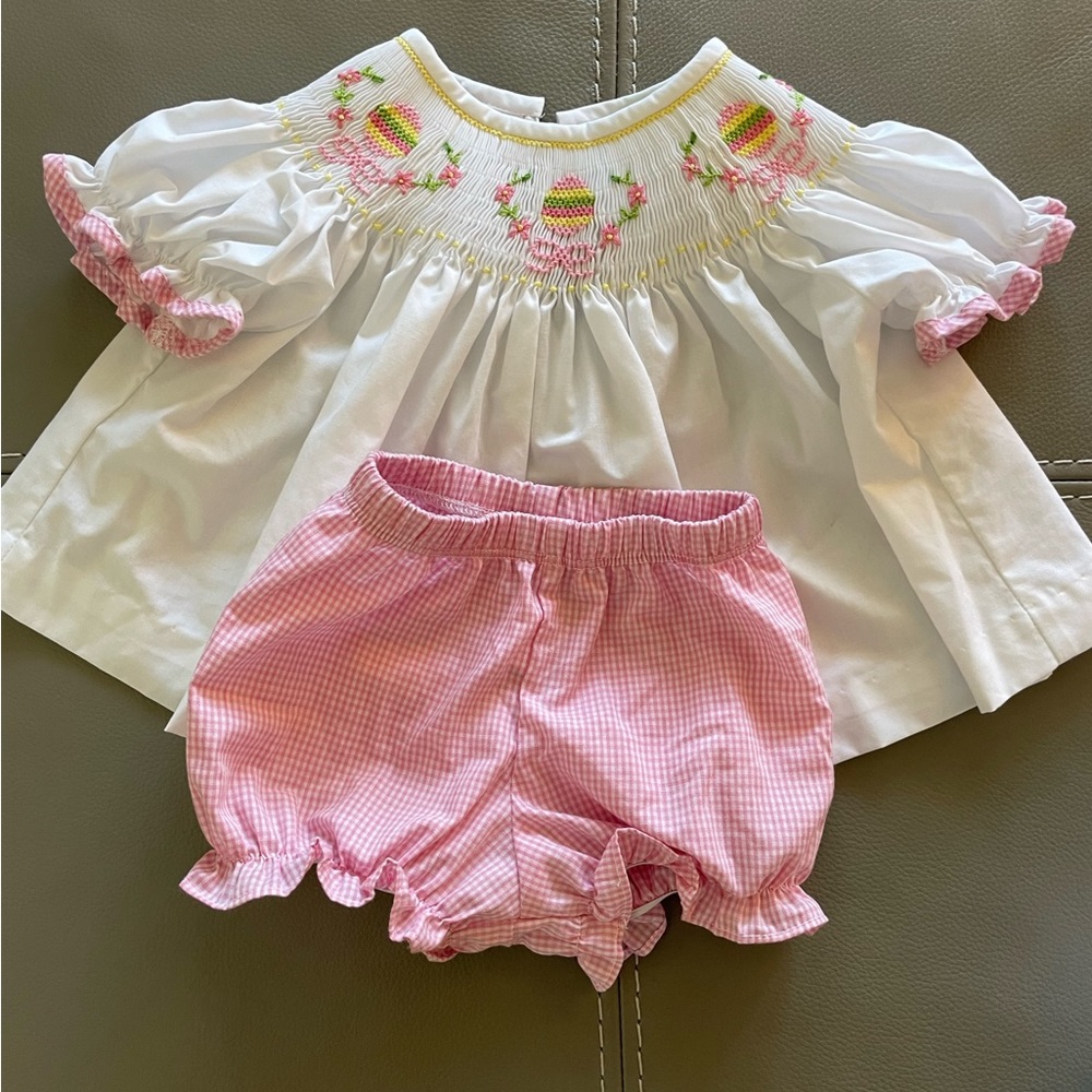Smocked Auctions baby girl Easter outfit